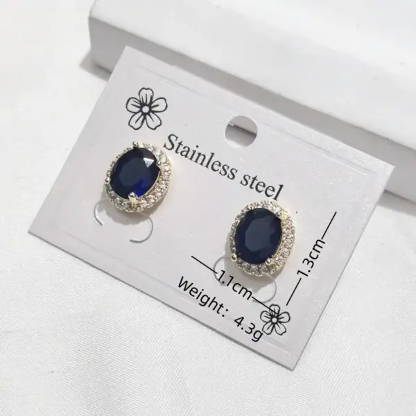 Wholesale Copper Crystal Inlaid Diamond High-end Earrings For Shopping And Banquets