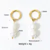 PVD Coated Real Gold Plated 16K Gold White Gold Plated Gold Plating Solid Color 304 Stainless Steel Freshwater Pearl Fashion Waterproof Non Tarnish Drop Earrings
