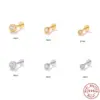 Wholesale 1 Piece 925 Sterling Silver Zircon Geometric Ear Studs