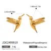 Wholesale PVD Coated Real Gold Plated 18K Gold 304 Stainless Steel Simple Style Classic Style Waterproof Non Tarnish Drop Earrings Ear Studs