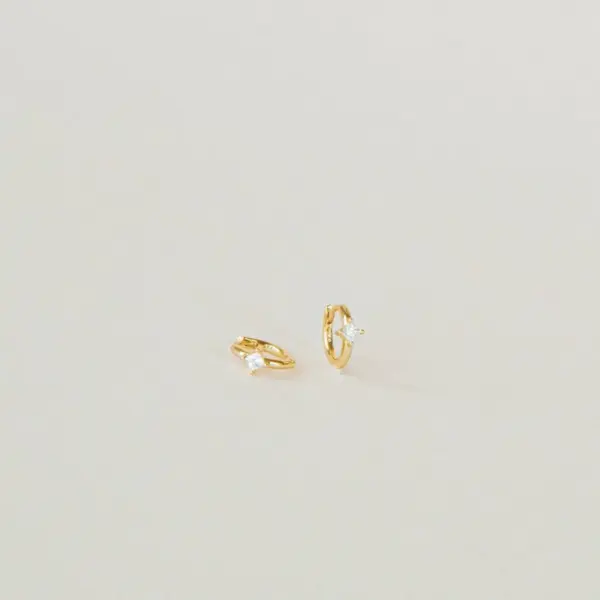 Wholesale 1 Pair Simple Style Square Plating Inlay Copper Zircon Gold Plated Earrings