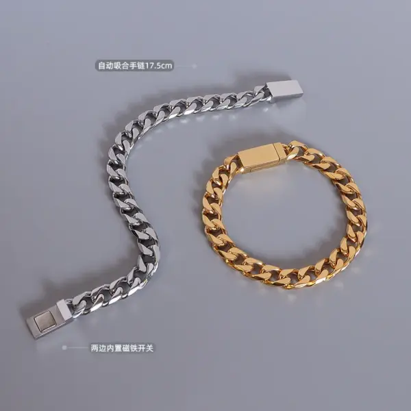 Wholesale PVD Coated Real Gold Plated 18K Gold Geometric 304 Stainless Steel Fashion Waterproof Non Tarnish 304 Stainless Steel Bracelets