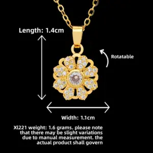 XL221 Multi-Petal Sunflower Necklace / Gold