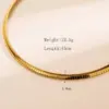 304 Stainless Steel Solid Color Vacuum Plating 18K Gold Plated Basic Simple Style . Gold Choker