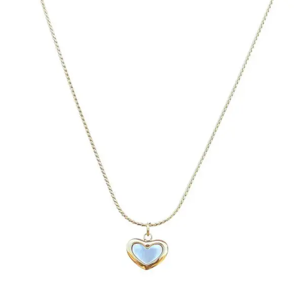 Wholesale Real Gold Plated Heart Shape 304 Stainless Steel Fashion Waterproof Non Tarnish Necklace