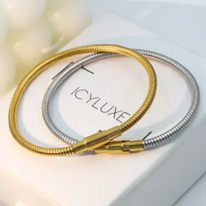 Wholesale Basic Classic Style Geometric Solid Color Stainless Steel Plating Bracelets