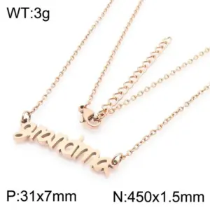 Rose Gold Necklace Kn281815-LX