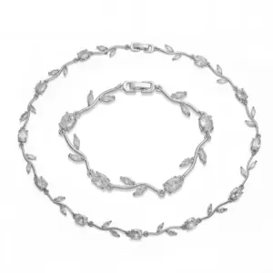 White Gold White Diamond Tulip Set