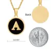 Wholesale Jewelry Fashion Round Letter 304 Stainless Steel Shell 18K Gold Plated Gold Plated Stainless Steel Necklaces