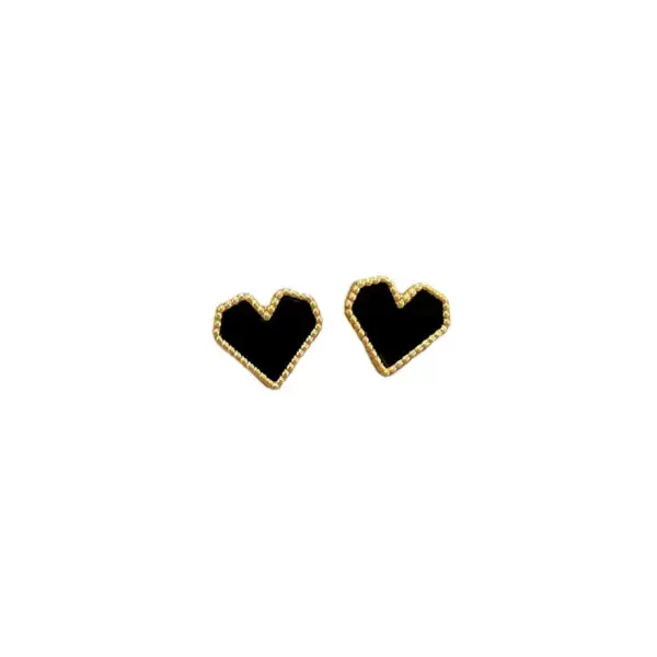 PVD Coated Real Gold Plated Heart Shape Titanium Steel Casual Simple Style Waterproof Non Tarnish Ear Studs