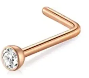 L-Shaped Rod Gold White Diamond