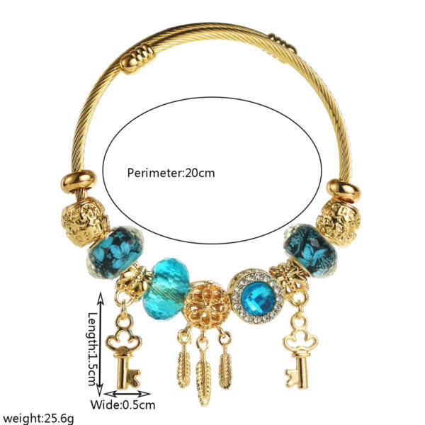 oly-bd94d759aa5d3a97b7a235181ff902ce Wholesale Pumeng.com Key Pendant Bracelet for Women - Trendy, Fashionable, Versatile, Stainless Steel Adjustable Bangle