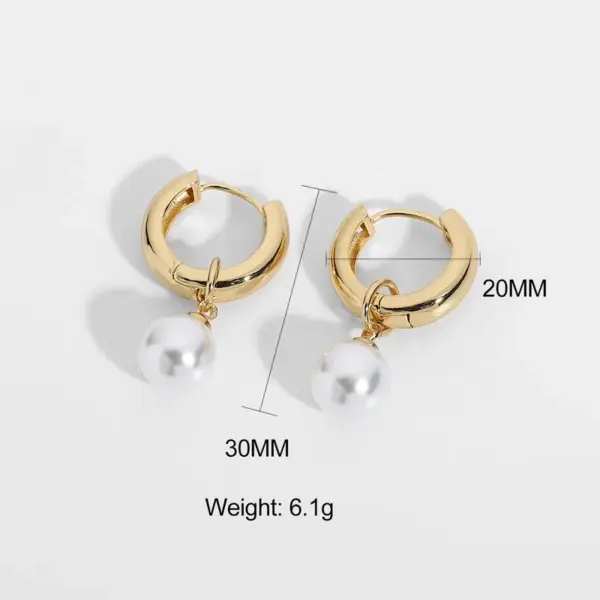 Vacation Simple Style Pearl Copper Artificial Pearls Earrings