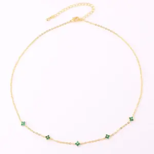 Golden Green Flower / 18K