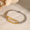 Wholesale PVD Coated Real Gold Plated Color Block 304 Stainless Steel Simple Style Classic Style Waterproof Non Tarnish 304 Stainless Steel Bracelets