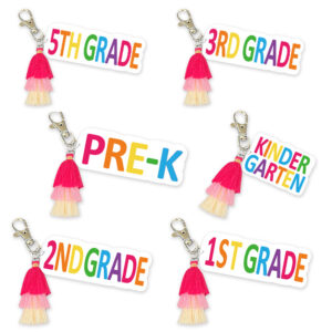Wholesale Cross-Border Supply Back-To-School Season Teacher Keychain Student School Bag Pendant Grade Color Letter Key Cover