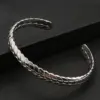 Twisted Wire Jewelry Wholesale Open Adjustable Stainless Steel Bangle