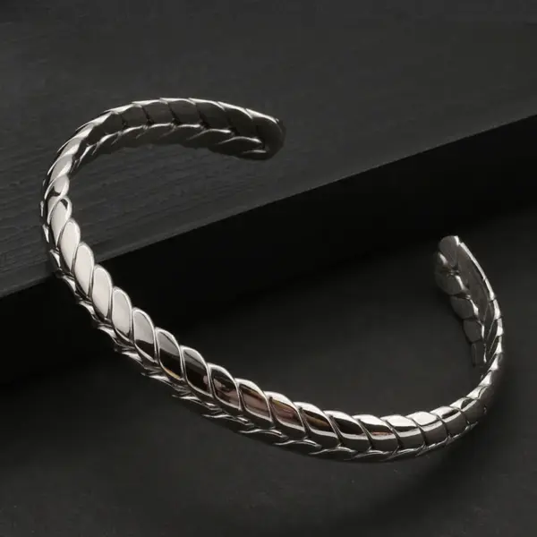 Twisted Wire Jewelry Wholesale Open Adjustable Stainless Steel Bangle