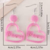 Wholesale Europe and the United States cross-border new mother's day pink MAMA hollow love disc pendant acrylic sequin double-sided earrings