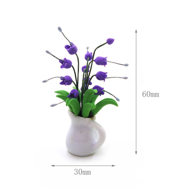 Wholesale 1:12 dollhouse accessories dollhouse mini clay flower plant pot white porcelain pot orchid model