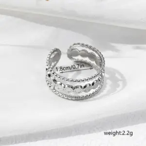 Silver / One Size / 3-Layer round Beads Circle