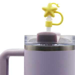 Silicone yellow star and moon 8mm / Bag does not include straw