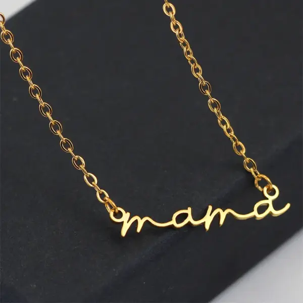 Wholesale 201 Stainless Steel Letter Elegant Simple Style Solid Color Gold Silver Pendant Necklace