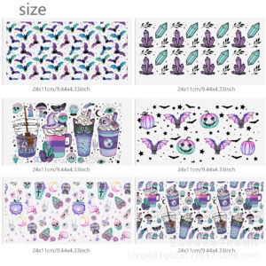Halloween series transparent crystal label water cup waterproof sticker set (6 pieces/set)-6