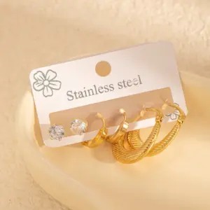 Textured Earrings Set 1135