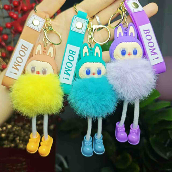 Wholesale Cross-Border Popular Internet Celebrity Plush Little Sheep Keychain Pendant Couple Car Bag Keychain Pendant Gift