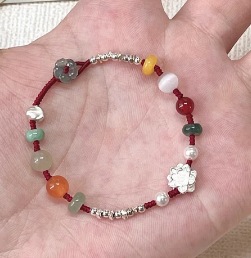 Caiduobao small lotus broken silver bracelet