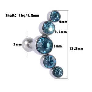 1 Piece Casual Hawaiian Cool Style Arc lishing Plating Inlay 304 Stainless Steel Opal Zircon 18K Gold Plated Ear Studs