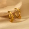 Ion Plating (IP) 18K Gold Plated C Shape 304 Stainless Steel Vintage Style Simple Style Waterproof Non Tarnish Ear Studs