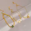 Wholesale Simple Style Heart Shape Flower Butterfly Resin Titanium Steel Wholesale Anklet