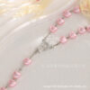 Wholesale Love pink rosary necklace cross jewelry