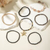 Wholesale Cross-Border Bohemian Resort Style Acrylic Shell Braided Anklets Seven Pieces of Beach Style Resin Starfish Anklets