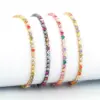 Wholesale Simple Single Row Multicolor Zircon Copper Bracelet