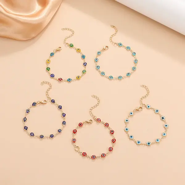 Fashion Devil's Eye Copper Bracelets Enamel Copper Bracelets