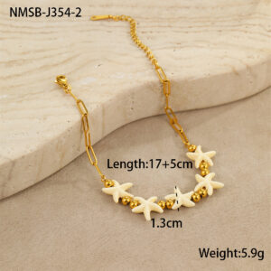 Nmsb-j354-2 white starfish bracelet / 18K