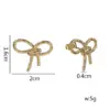 Wholesale 1 Pair Simple Style Classic Style Solid Color Bow Knot Plating 304 Stainless Steel Titanium Steel 18K Gold Plated Ear Studs