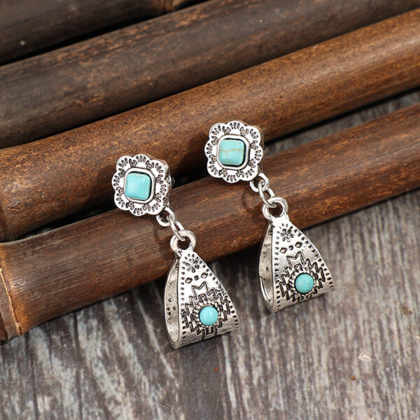 Wholesale Bohemian vintage style patchwork flower earrings