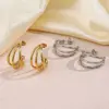 Wholesale 1 Pair Classic Style Geometric Plating 304 Stainless Steel 18K Gold Plated Earrings