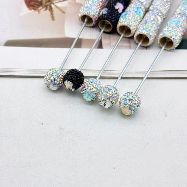 Wholesale Cute mocha rabbit full drill pen diy colorful flash diamond beaded pen cross-border hot heavy industry gift pen in stock
