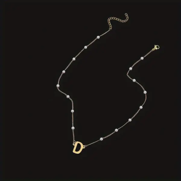 Wholesale PVD Coated Real Gold Plated Letter 201 Stainless Steel 304 Simple Style Classic Waterproof Non Tarnish Pendant Necklace
