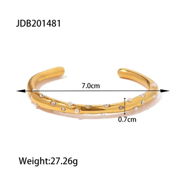 PVD Coated Real Gold Plated 16K White Pentagram Heart Shape 304 Stainless Steel Casual Modern Style Waterproof Non Tarnish Bracelets Bangle
