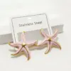 304 Stainless Steel Starfish Ion Plating (IP) Golden Plated Lady Waterproof Non Tarnish Gold Ear Studs