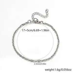 2mm Square Double Buckle / Steel Color