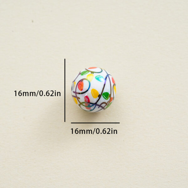 Wholesale 10pcs Acrylic Printed Christmas Series Straight Hole Uv Beads