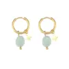 Wholesale 1 Pair Classic Style Geometric Plating Stainless Steel Natural Stone Gold Plated Earrings