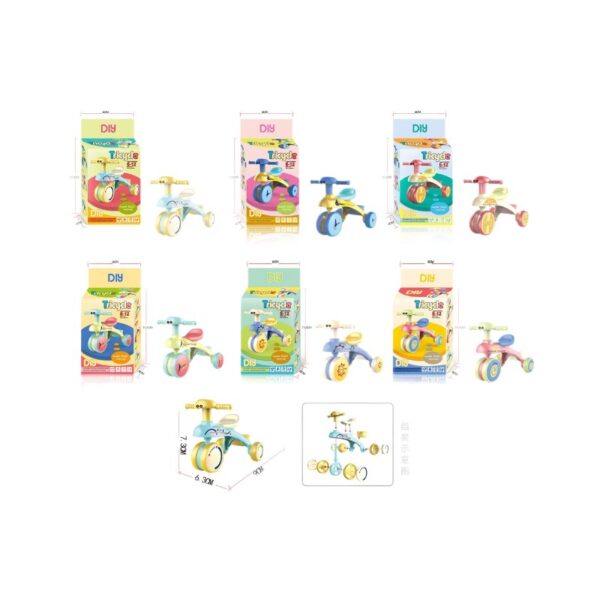 Wholesale cartoon children's assembled toys cute balance car mini toys dollhouse accessories